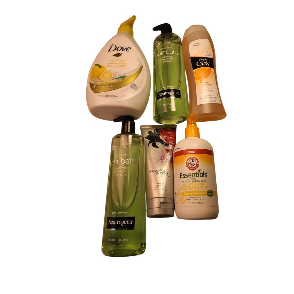 Body Wash Bundle Dove Neutrogena Rainbath Olay Arm & Hammer 6 Piece Set